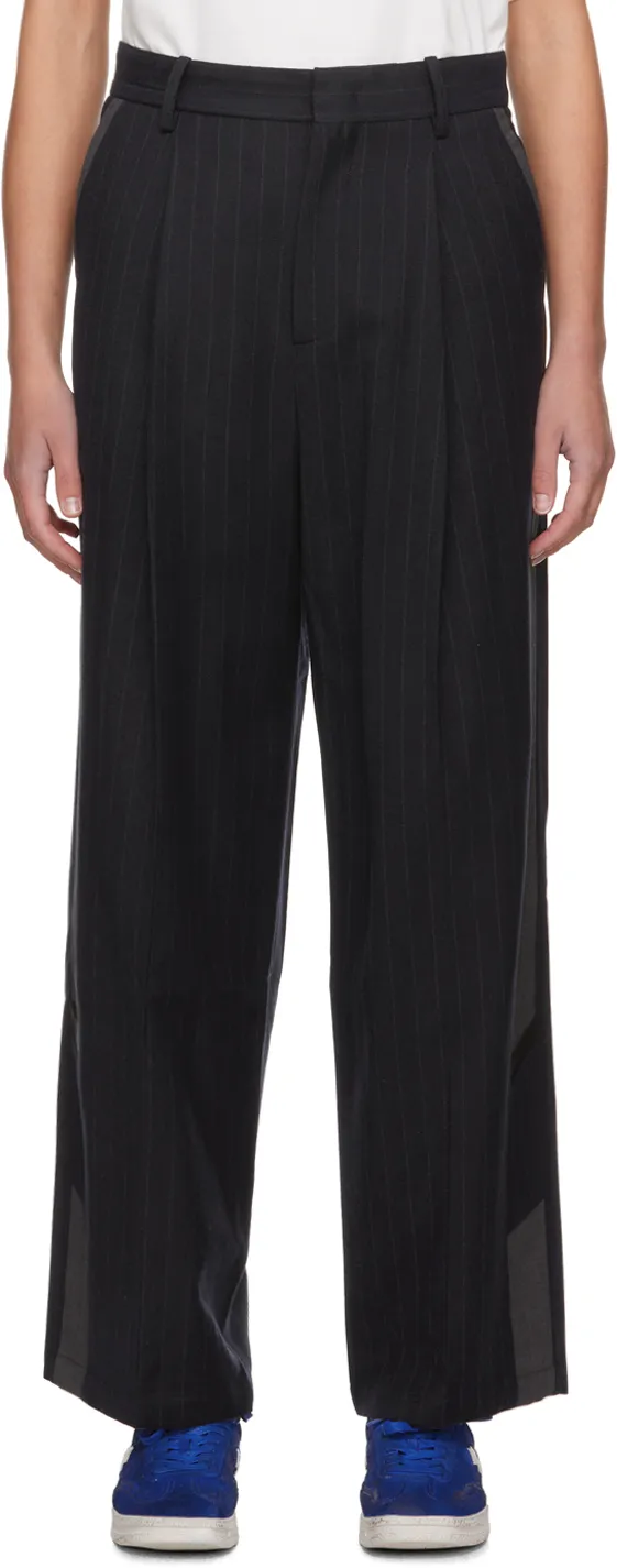Striped Belt-Loop Casual Pants