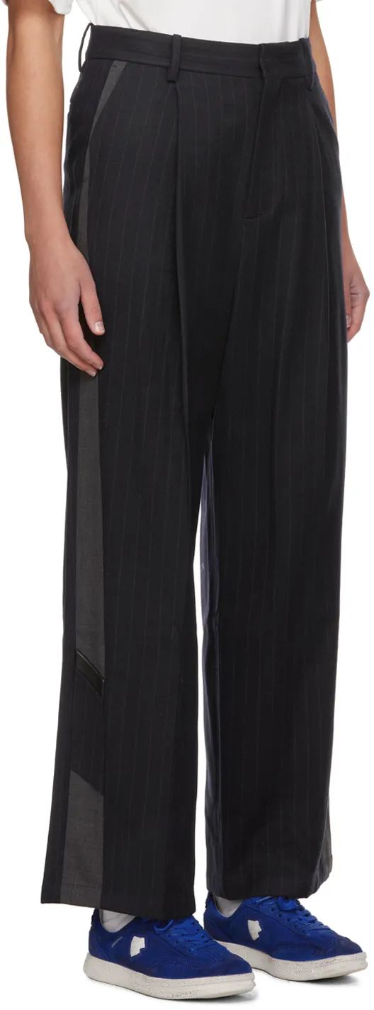Striped Belt-Loop Casual Pants