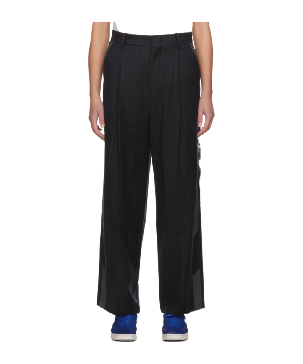 Striped Belt-Loop Casual Pants