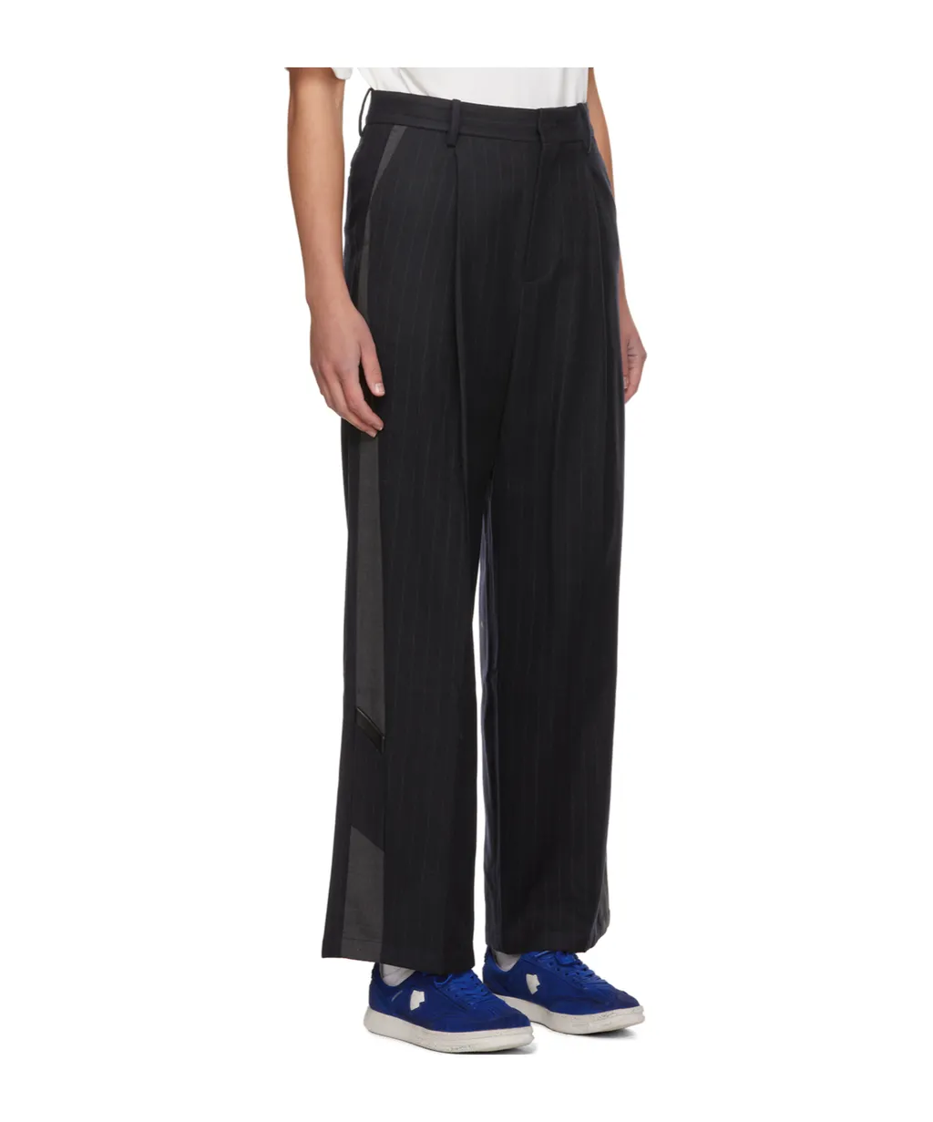 Striped Belt-Loop Casual Pants