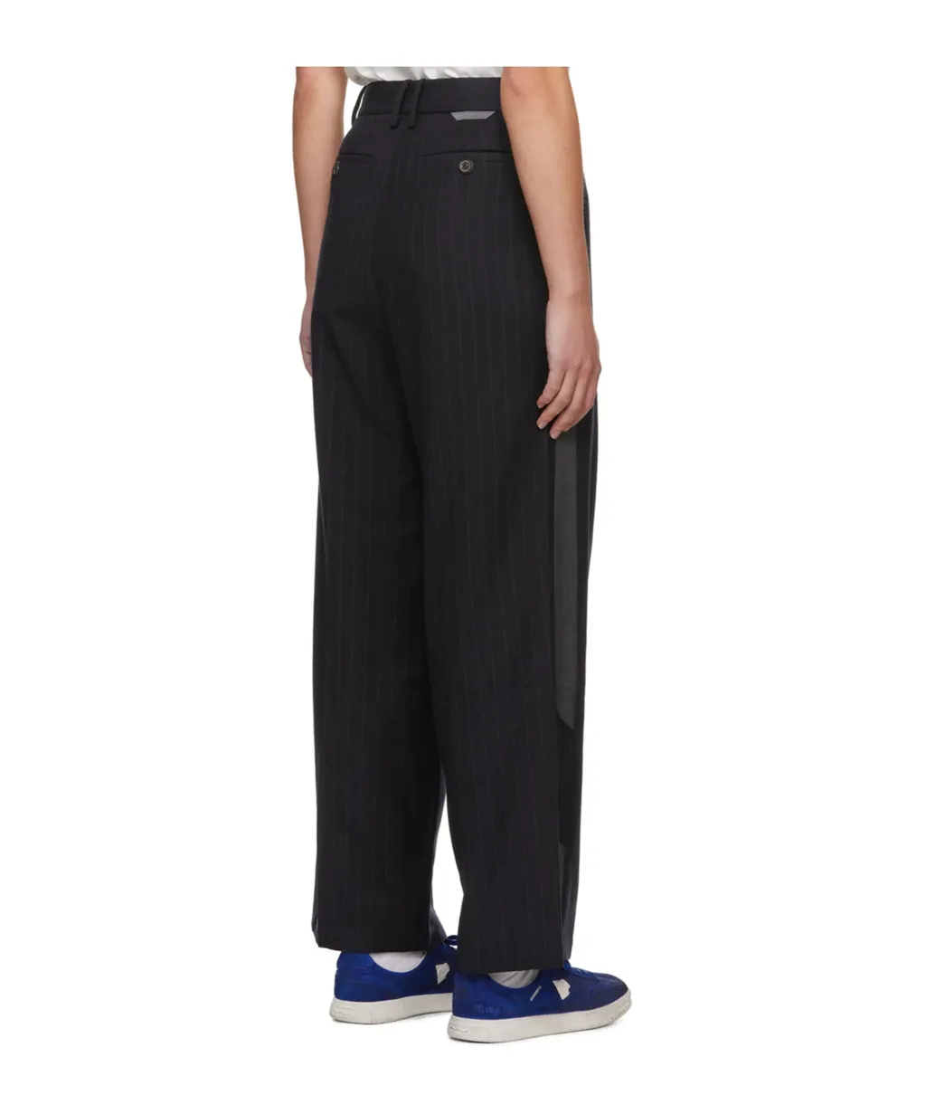 Striped Belt-Loop Casual Pants