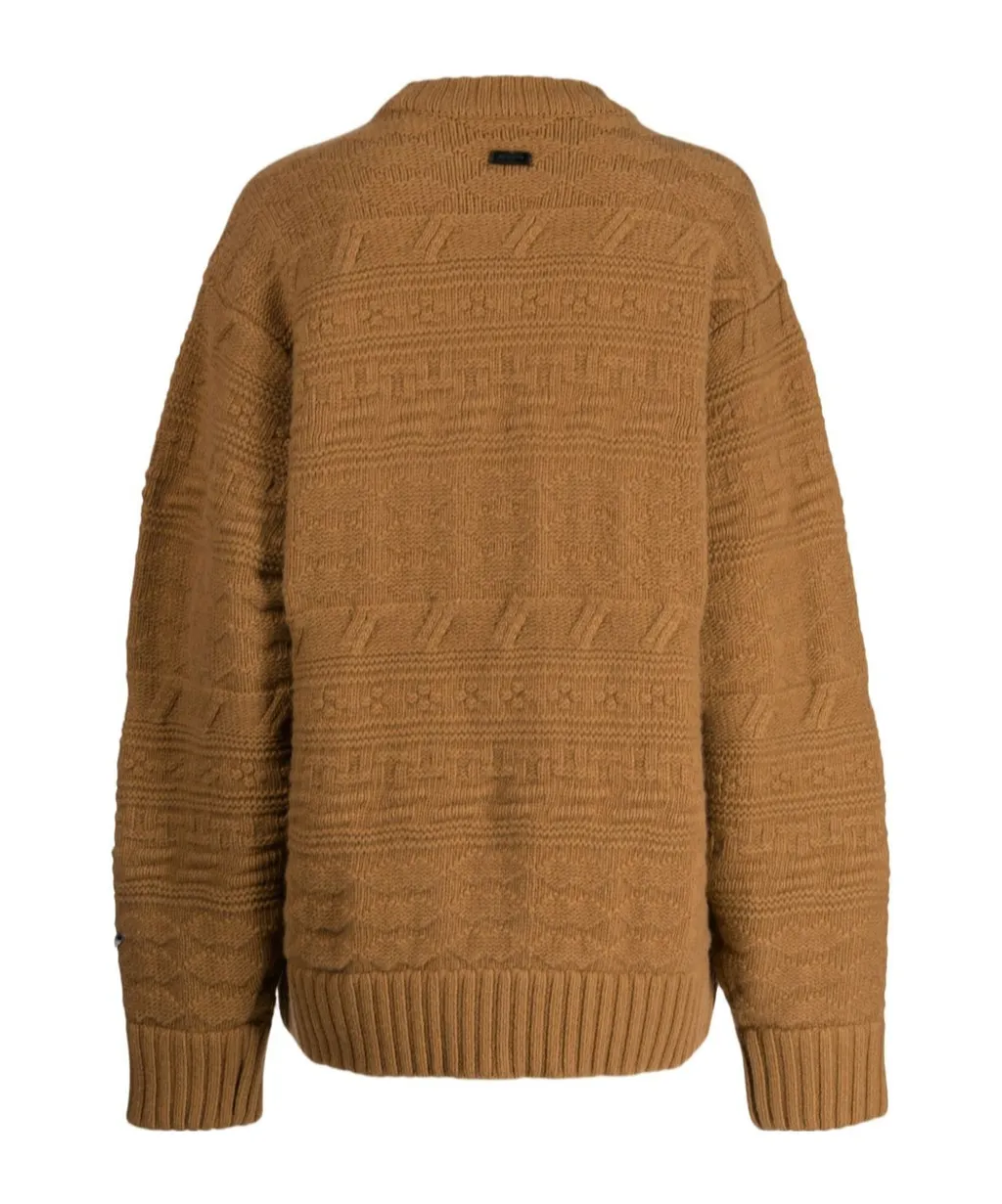 Coarse Twisted Knitted Round Neck Sweater