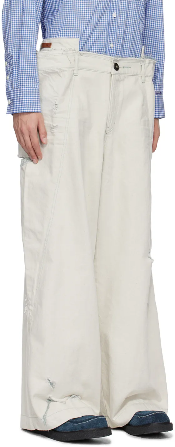 Belt Loop Zipper Jeans Pants