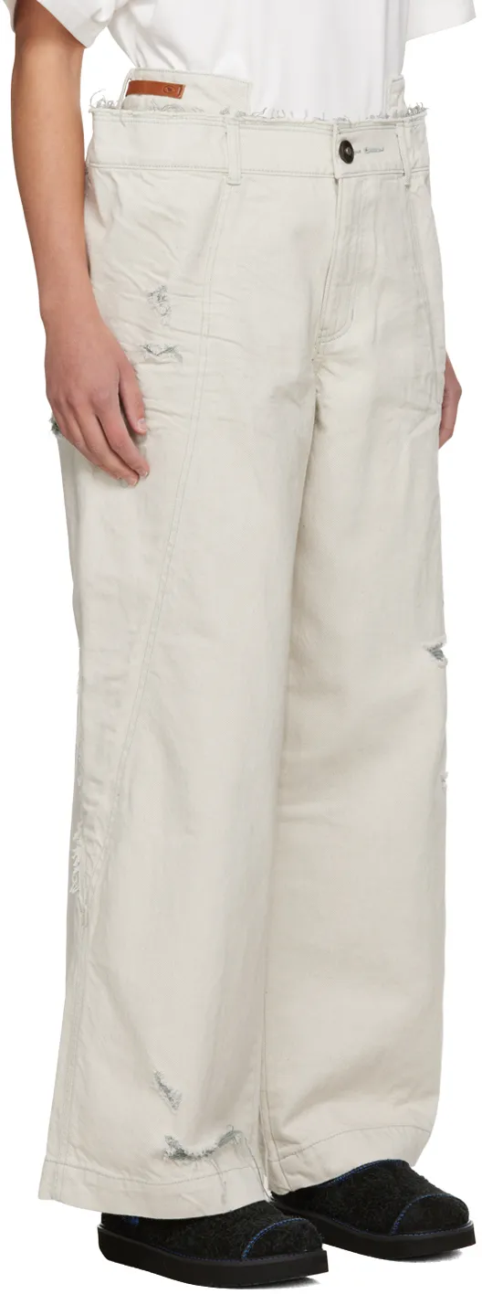 Belt Loop Zipper Jeans Pants