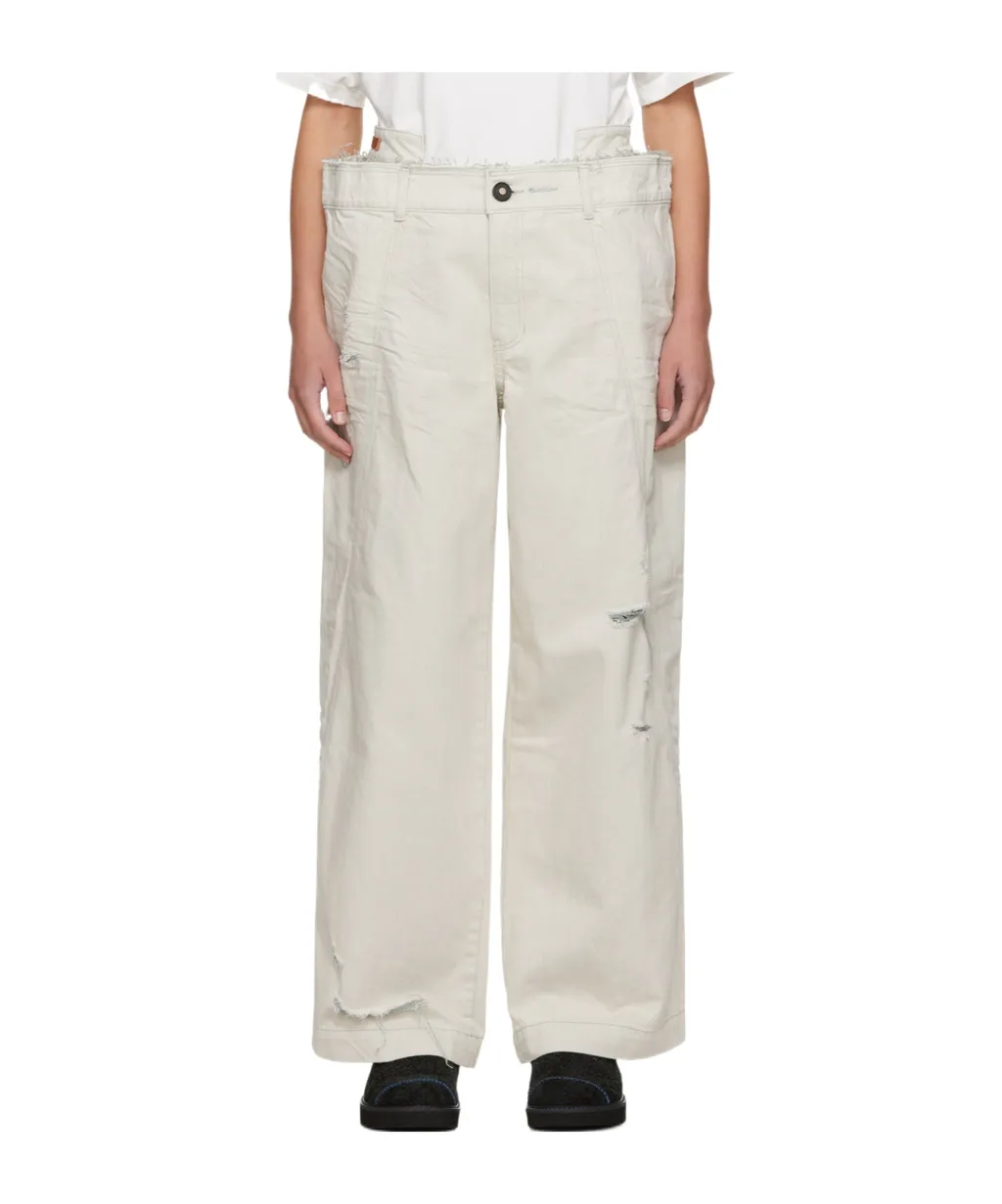 Belt Loop Zipper Jeans Pants
