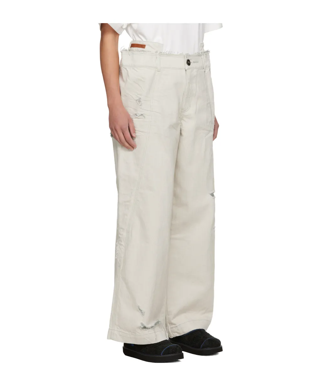 Belt Loop Zipper Jeans Pants