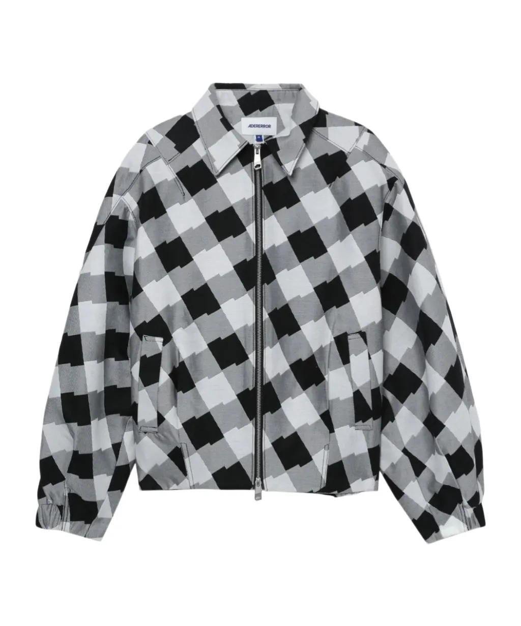 Check Zipper Casual Jacket
