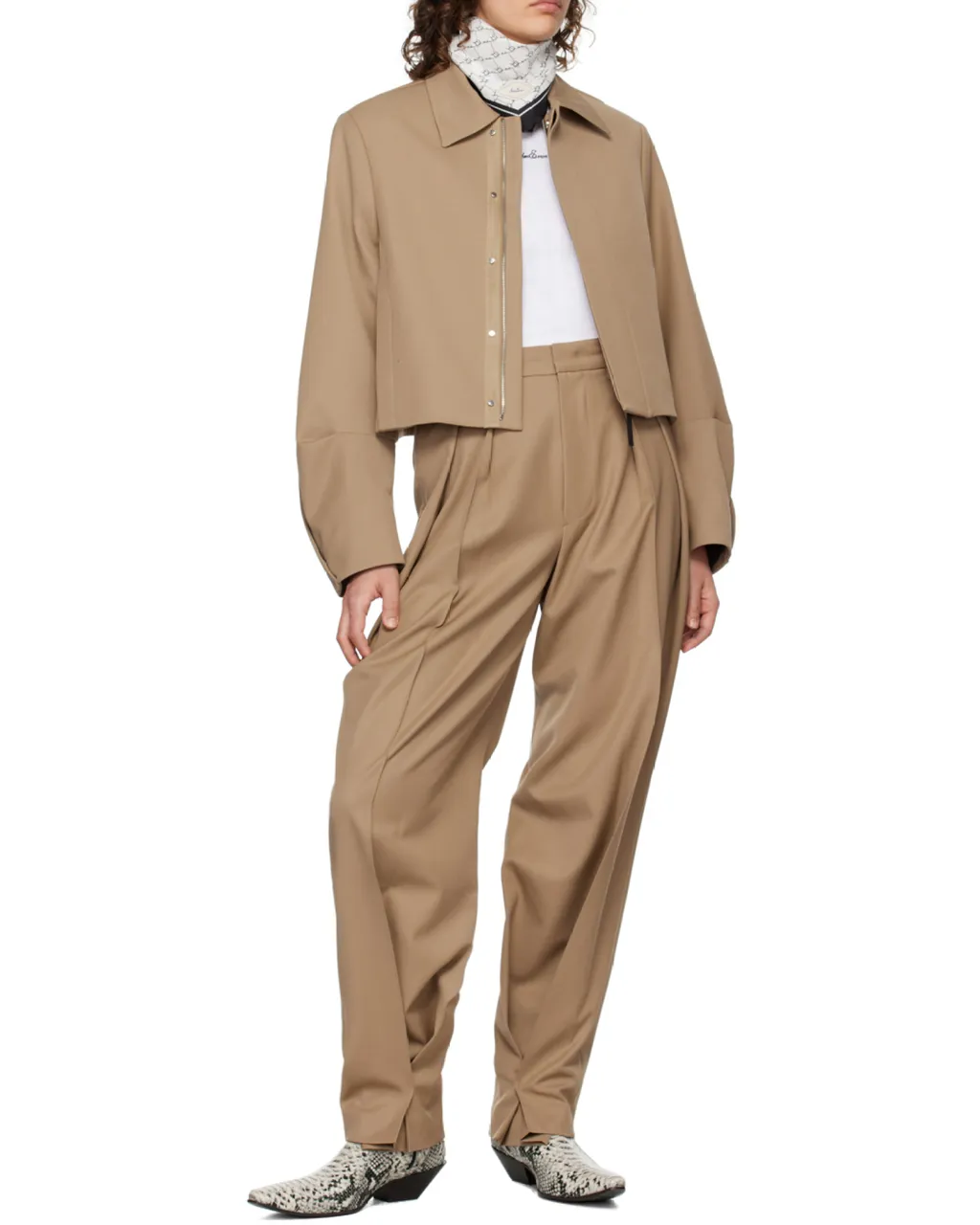 Belt Loop Zipper Casual Pants