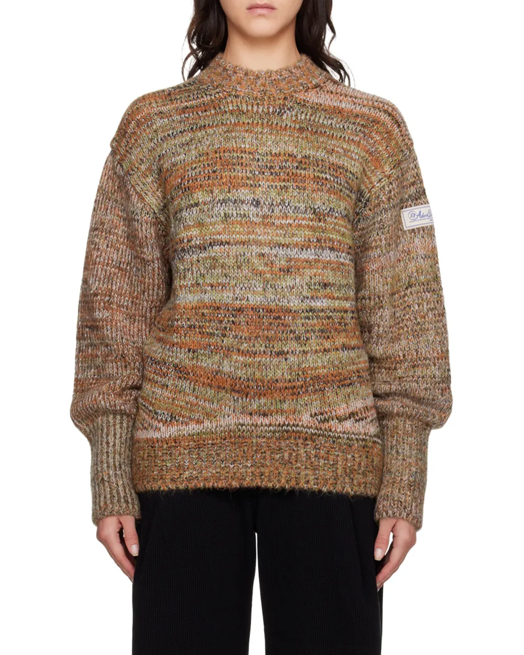 Striped Round-Neck Knitted Sweater