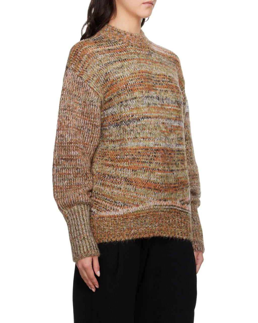 Striped Round-Neck Knitted Sweater