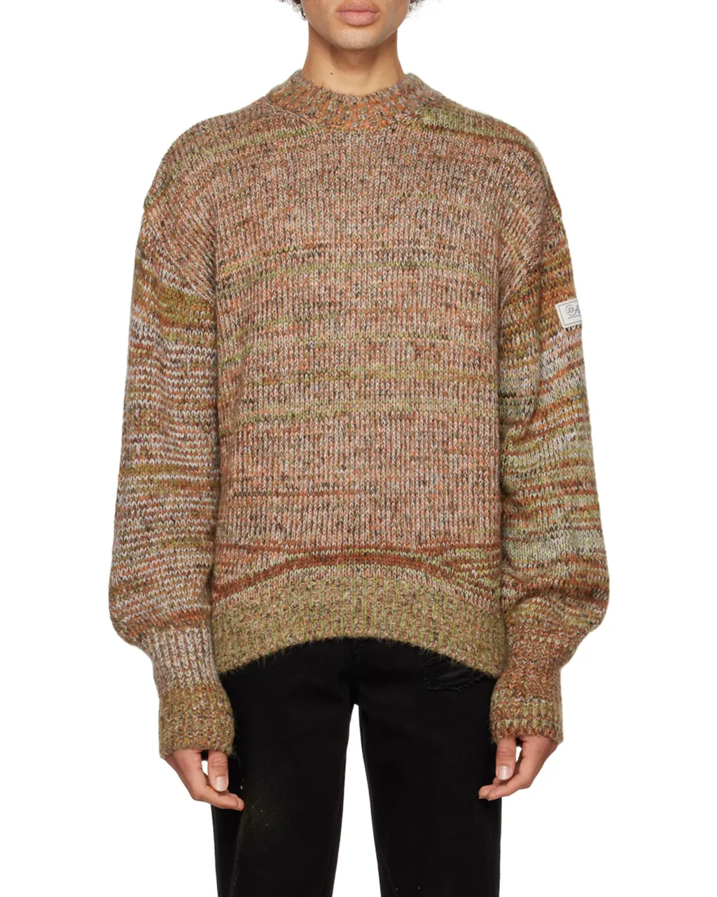 Striped Round-Neck Knitted Sweater