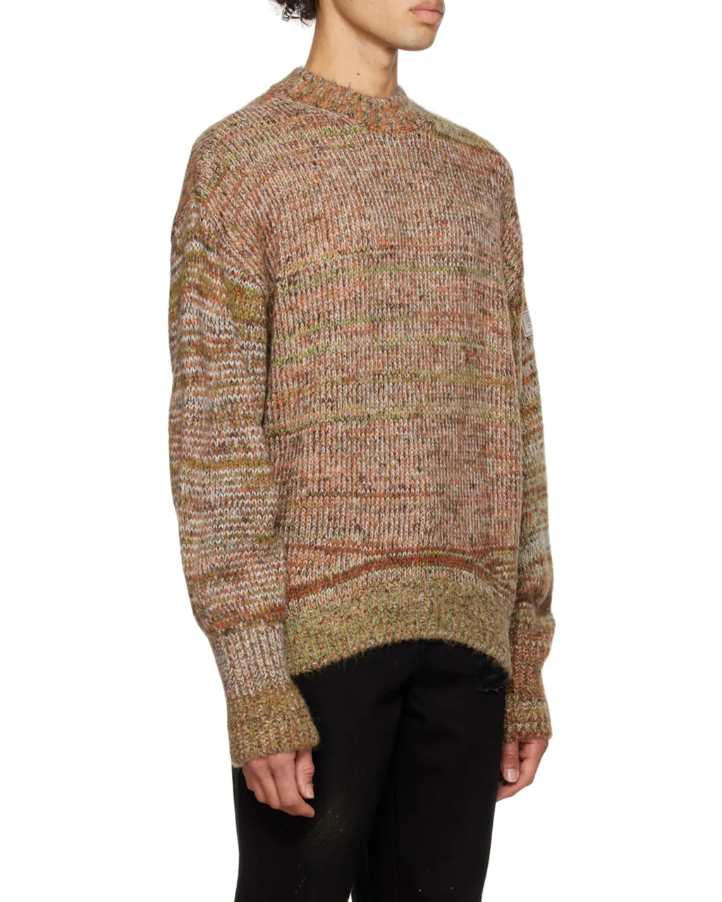 Striped Round-Neck Knitted Sweater