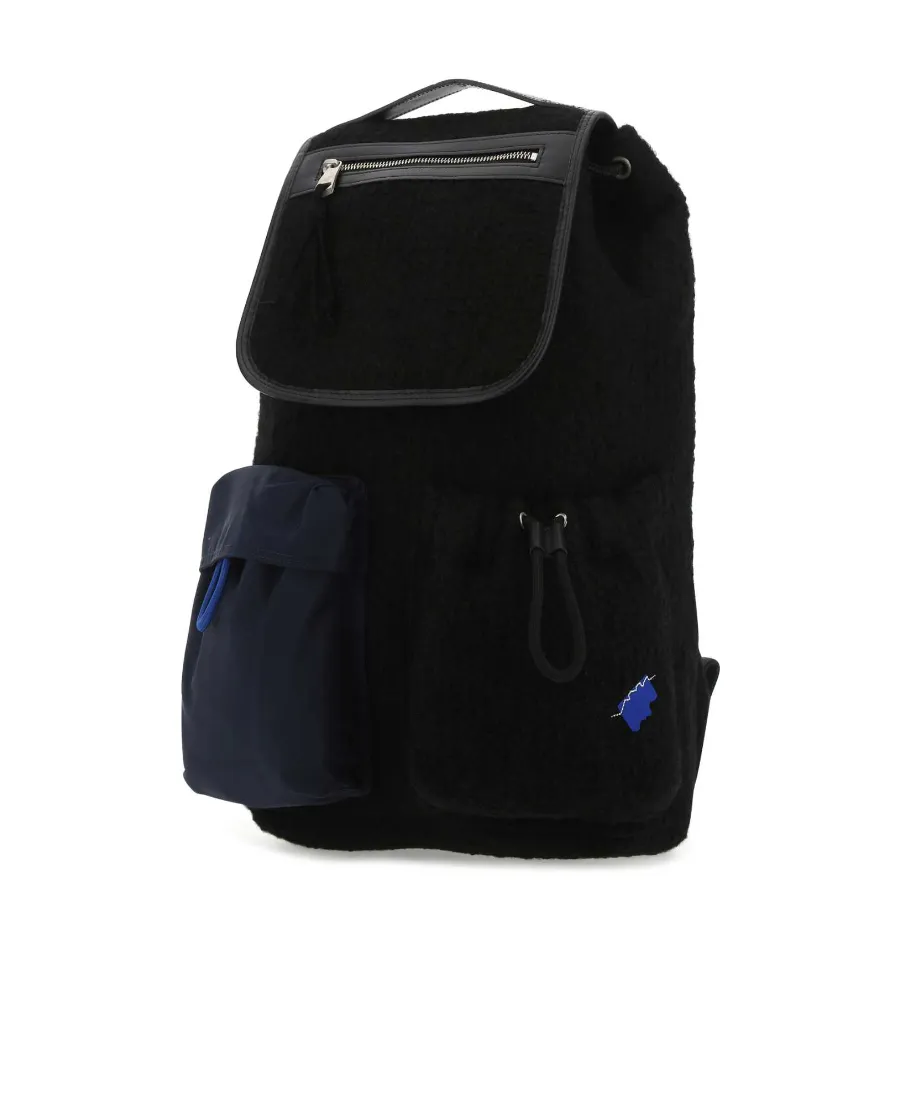 Logo Patch Panelled Boucle Backpack