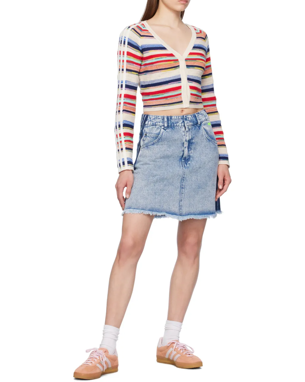 High-Rise Denim Skirt