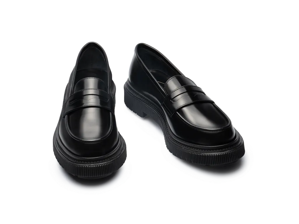 Two-Tone Leather Penny Loafers