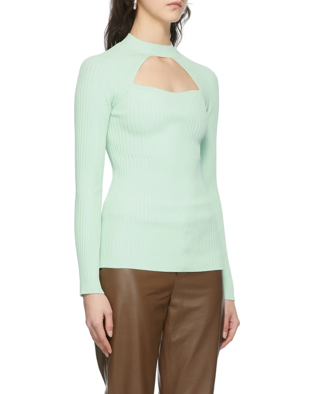 Logo Hollowed-Out Rib Sweater