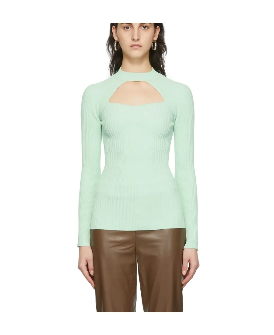 Logo Hollowed-Out Rib Sweater