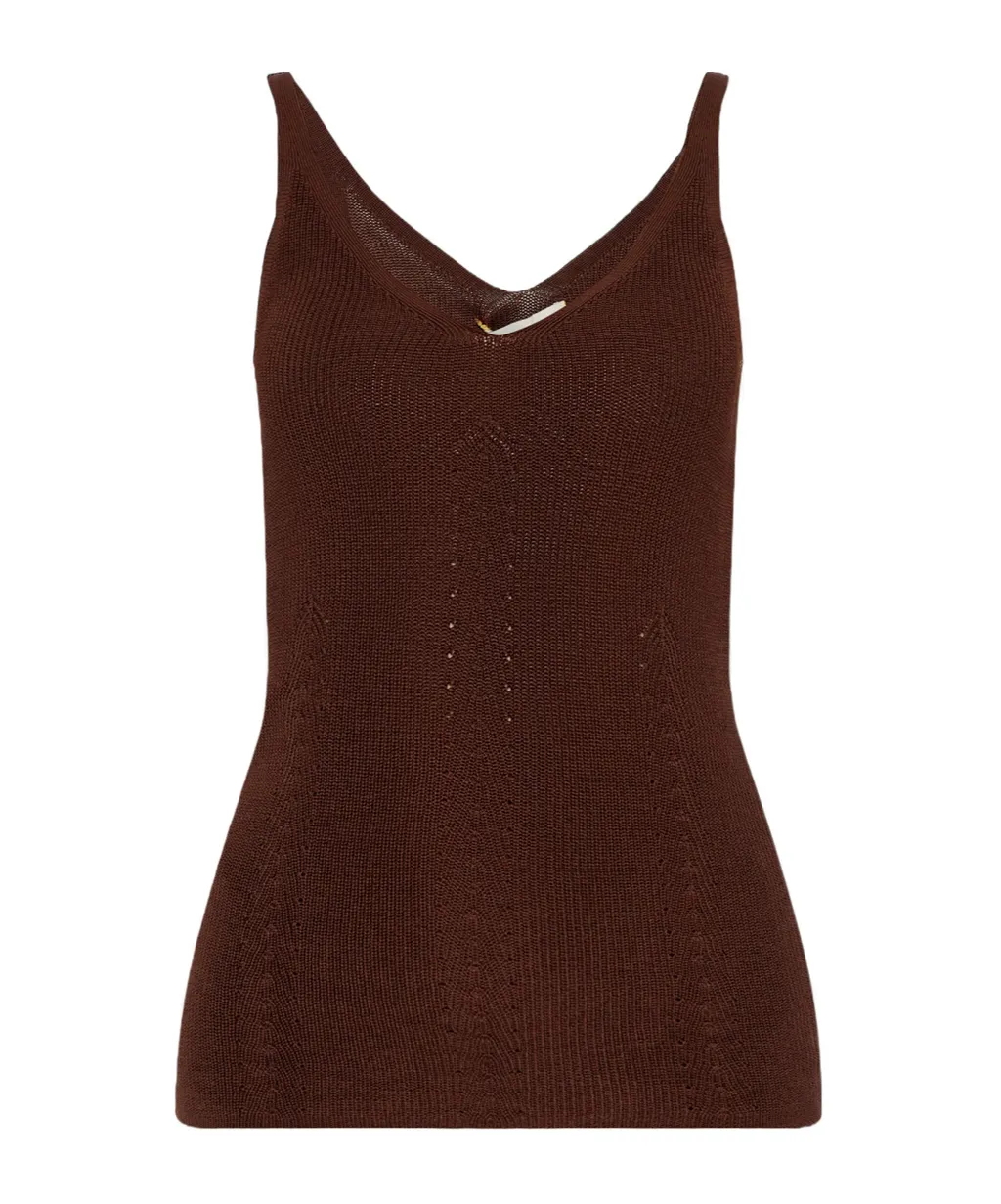 Textured Knit V-Neck Top