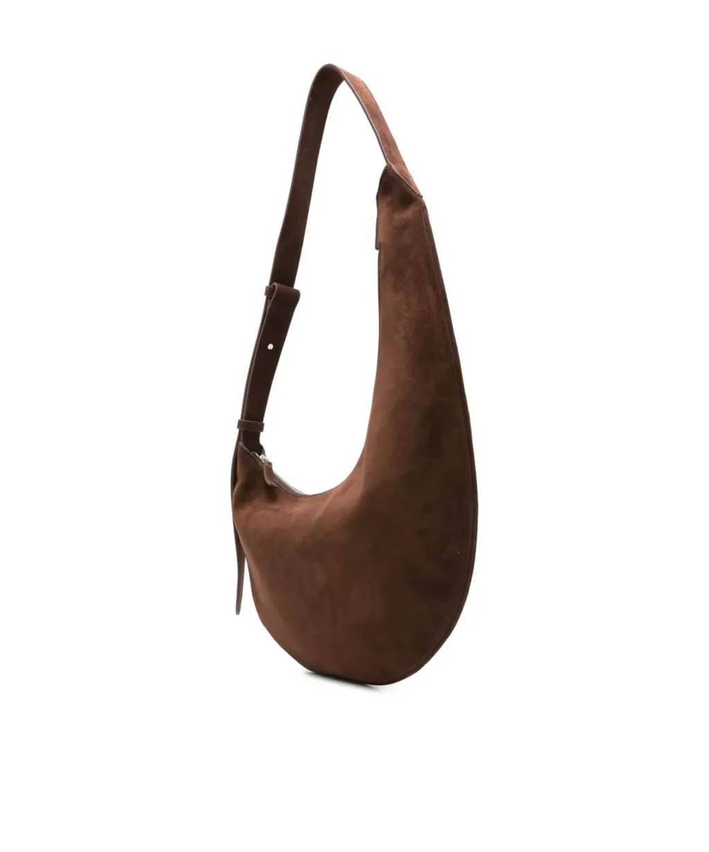 Suede Crescent Tote Bag