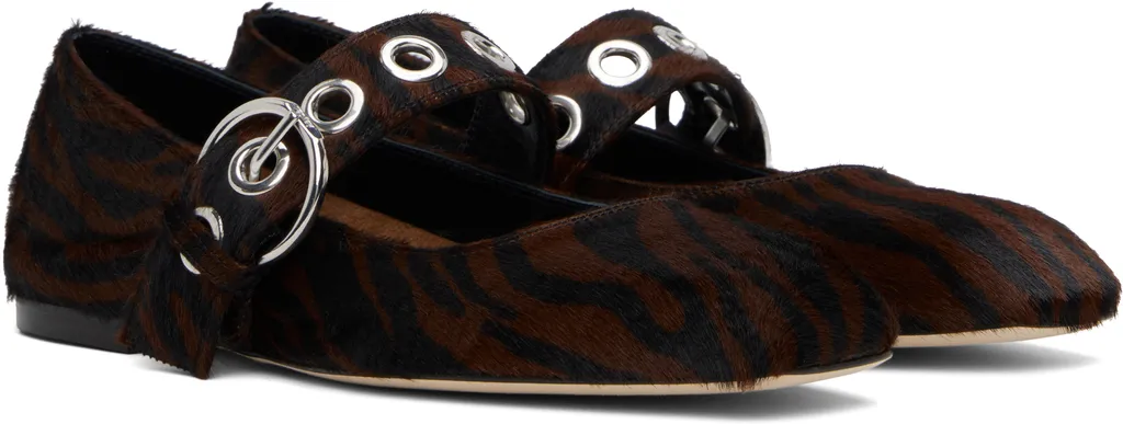 Uma Eyelet Mary Jane Ballet Flats
