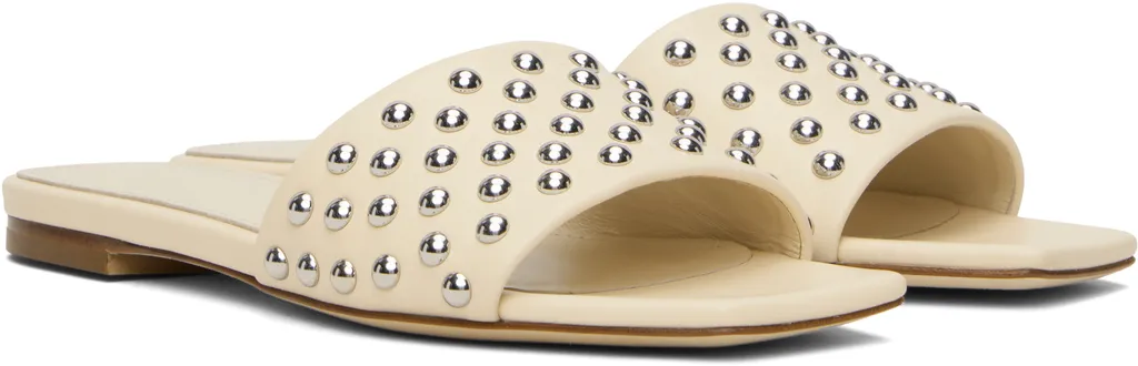 Anna Studded Leather Slippers
