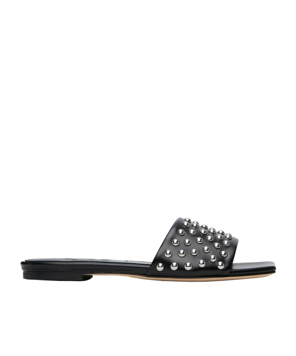 Anna Studded Leather Slippers