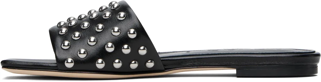 Anna Studded Leather Slippers