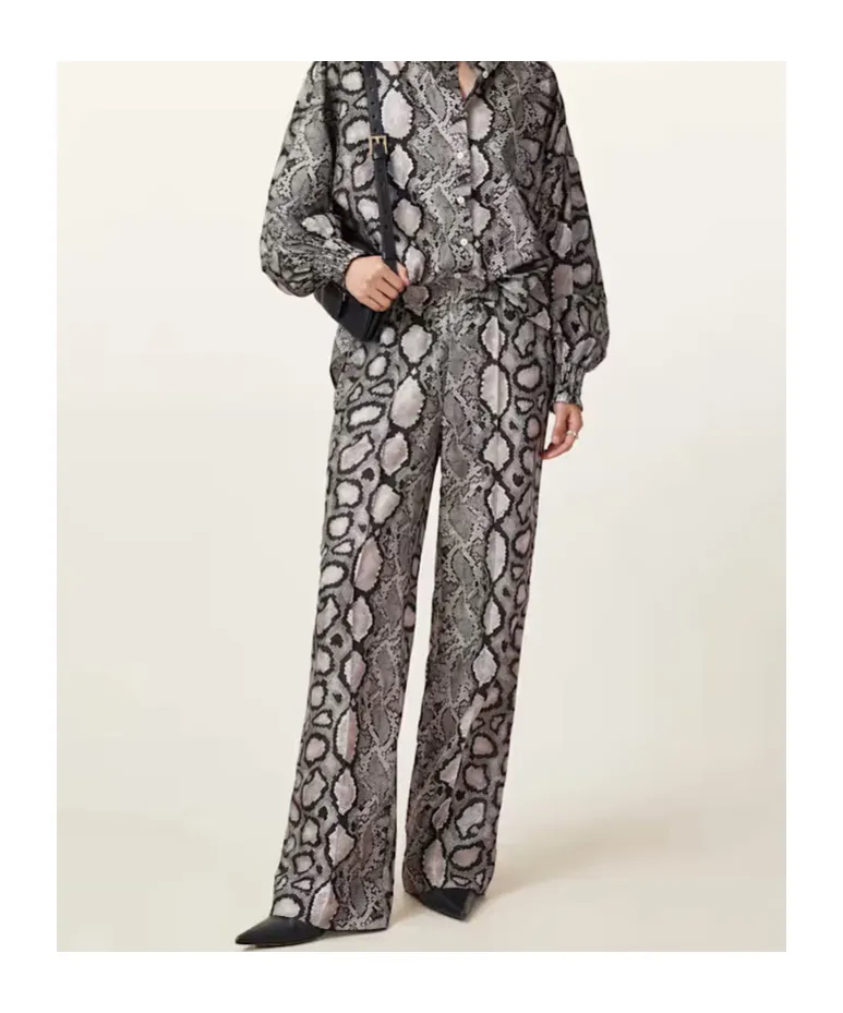 Relaxed Fit Patterned Pants