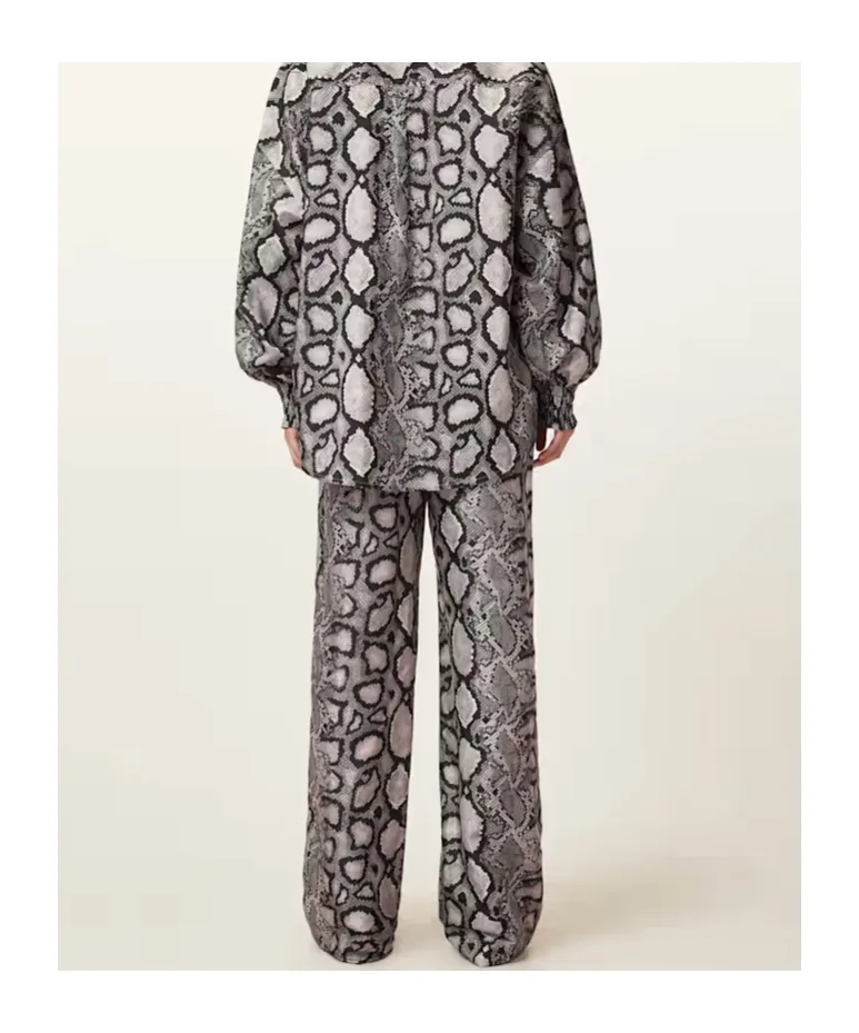 Relaxed Fit Patterned Pants