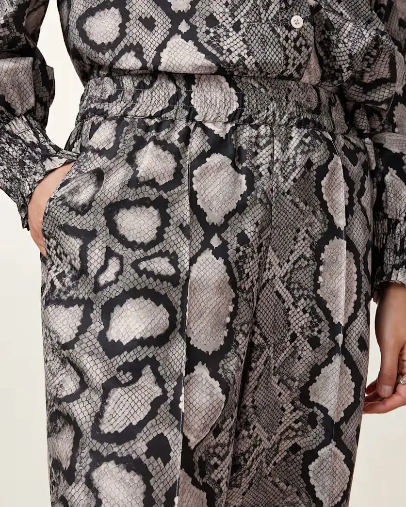 Relaxed Fit Patterned Pants