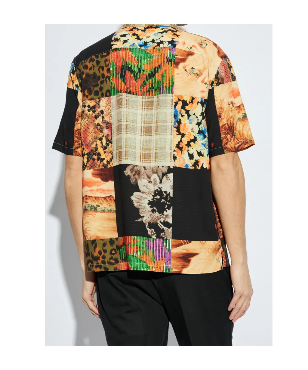 Patchwork Print Casual Shirt