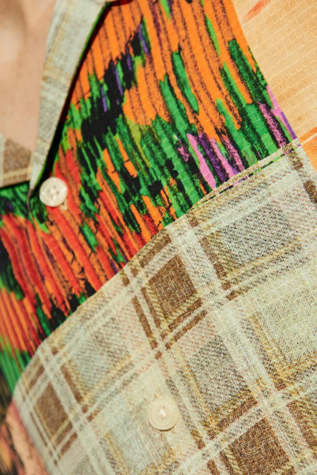 Patchwork Print Casual Shirt