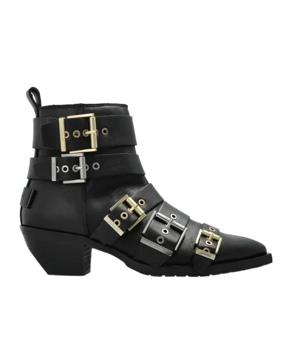 Triple Buckle Ankle Boots