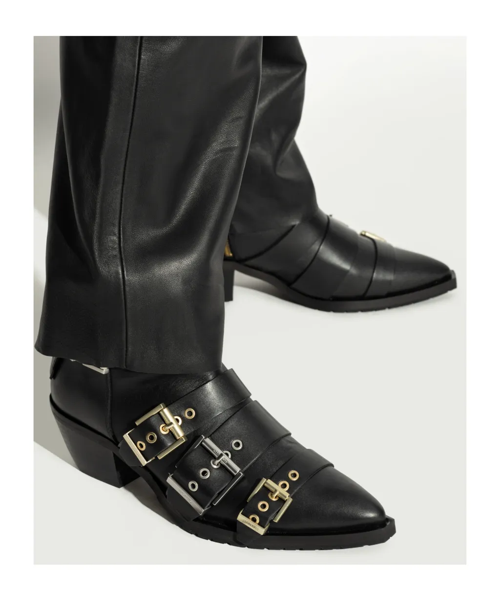 Triple Buckle Ankle Boots