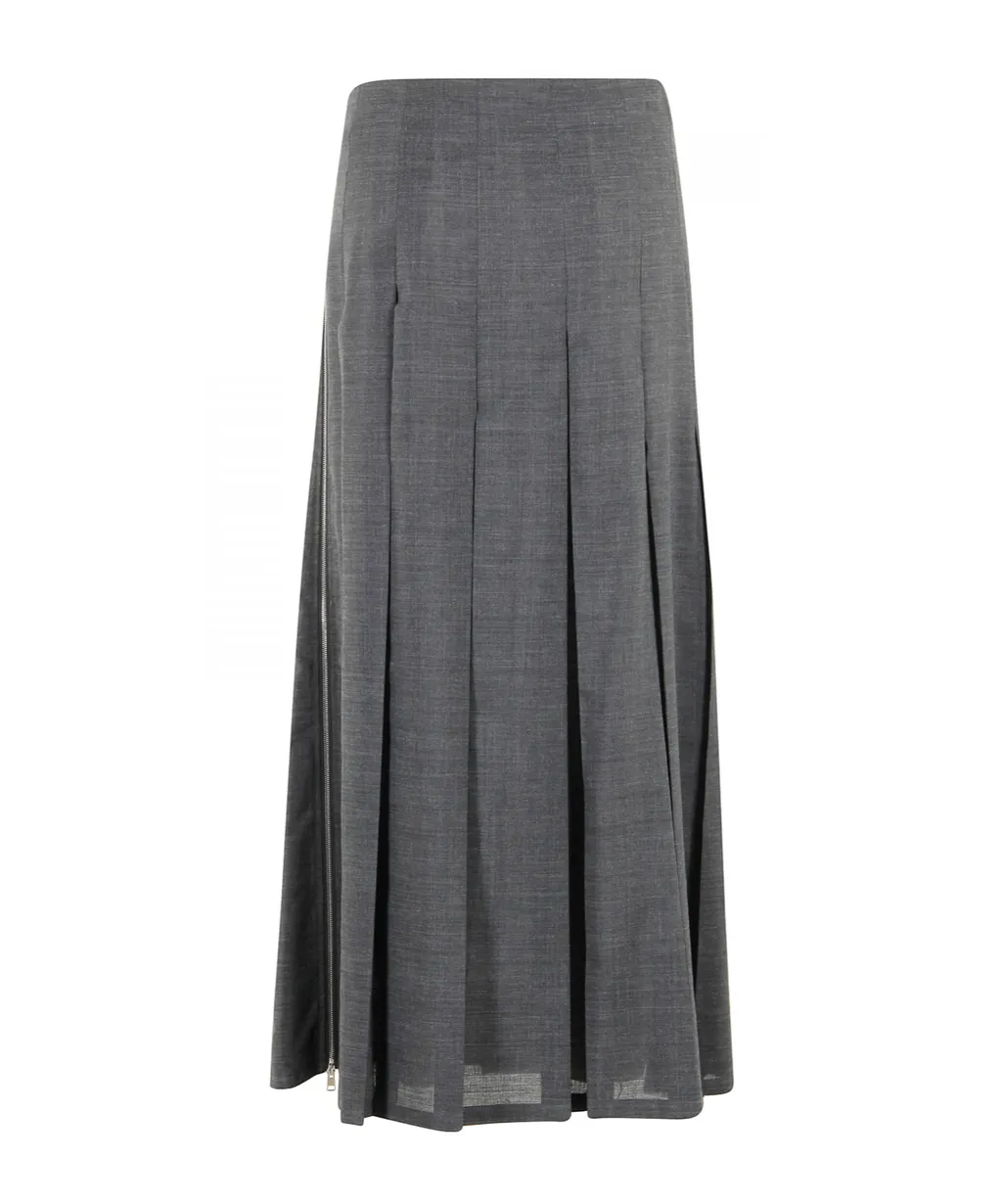 Pleated Voile Skirt