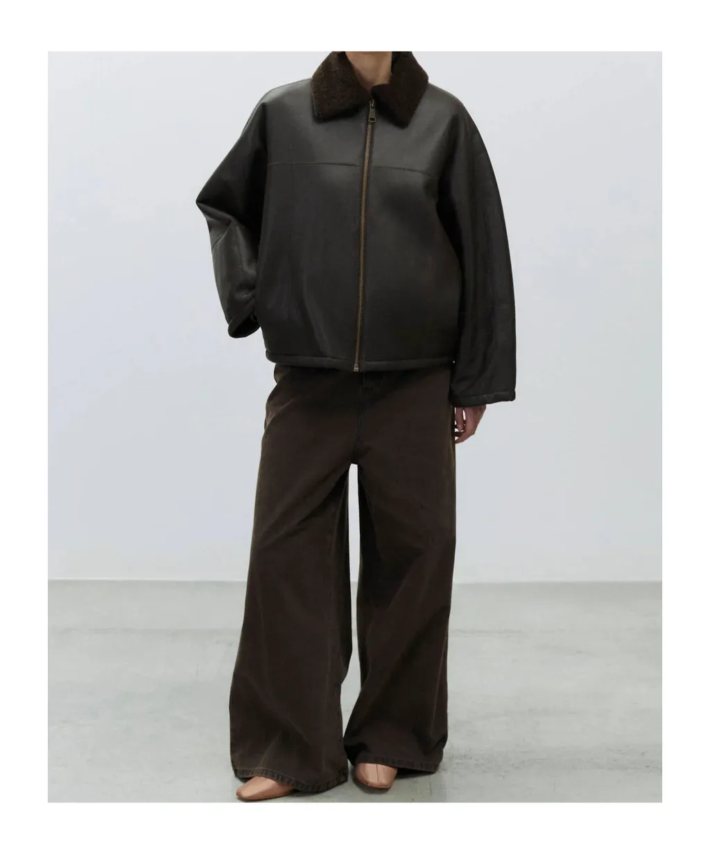 Zip-Front Leather Jacket