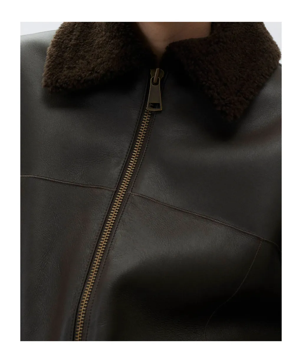 Zip-Front Leather Jacket