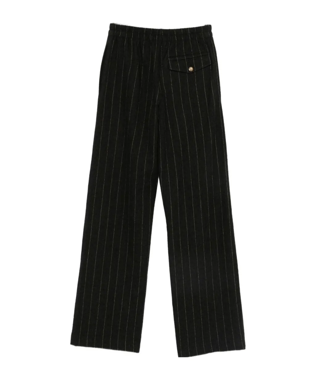 Wide-Leg Striped Casual Pants