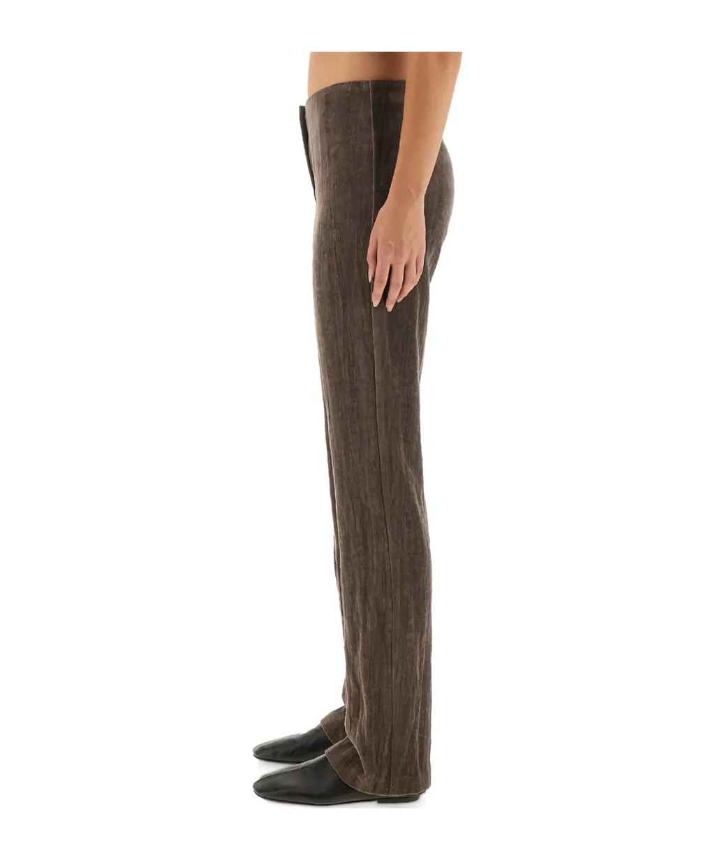 Velvet Crinkle Slim Pants