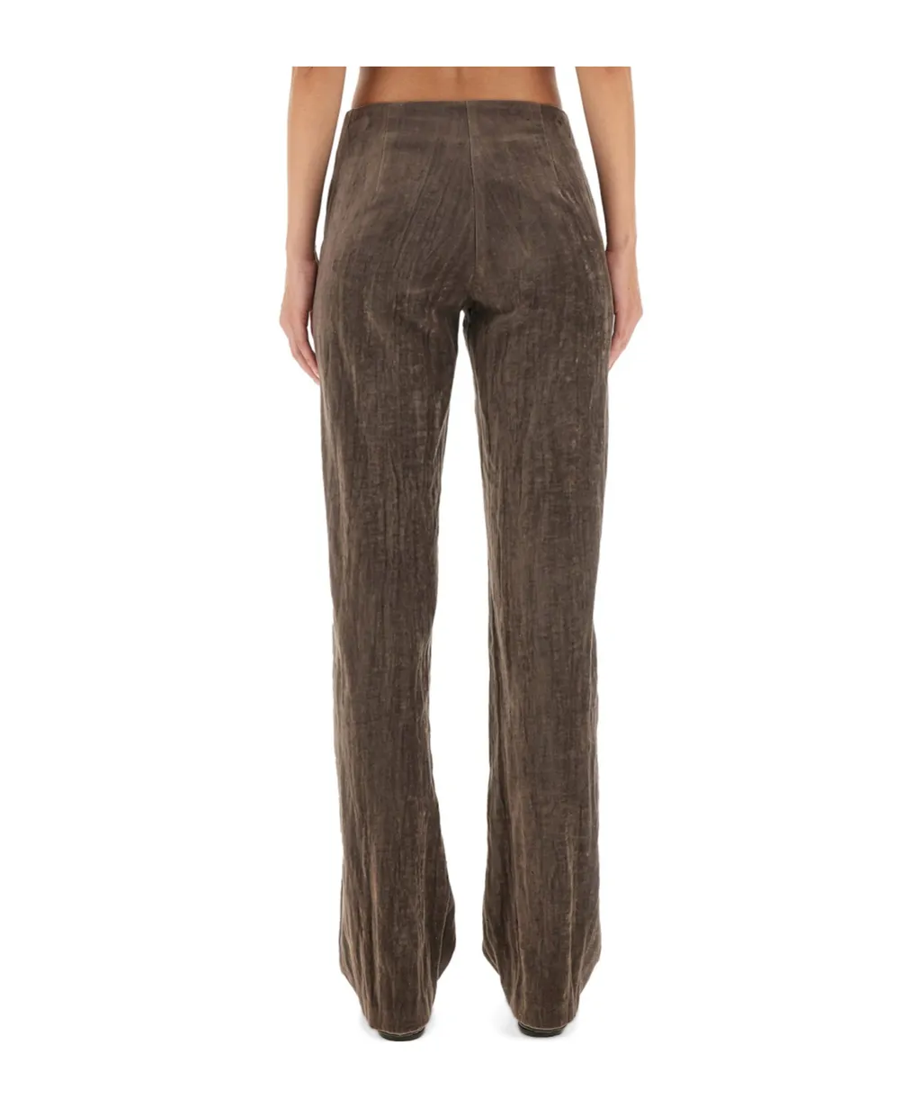 Velvet Crinkle Slim Pants