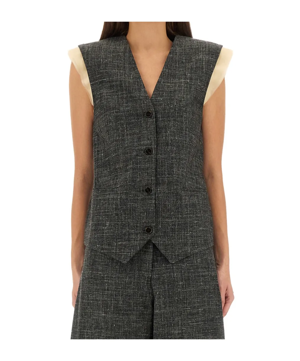 V-Neck Buttoned Vest