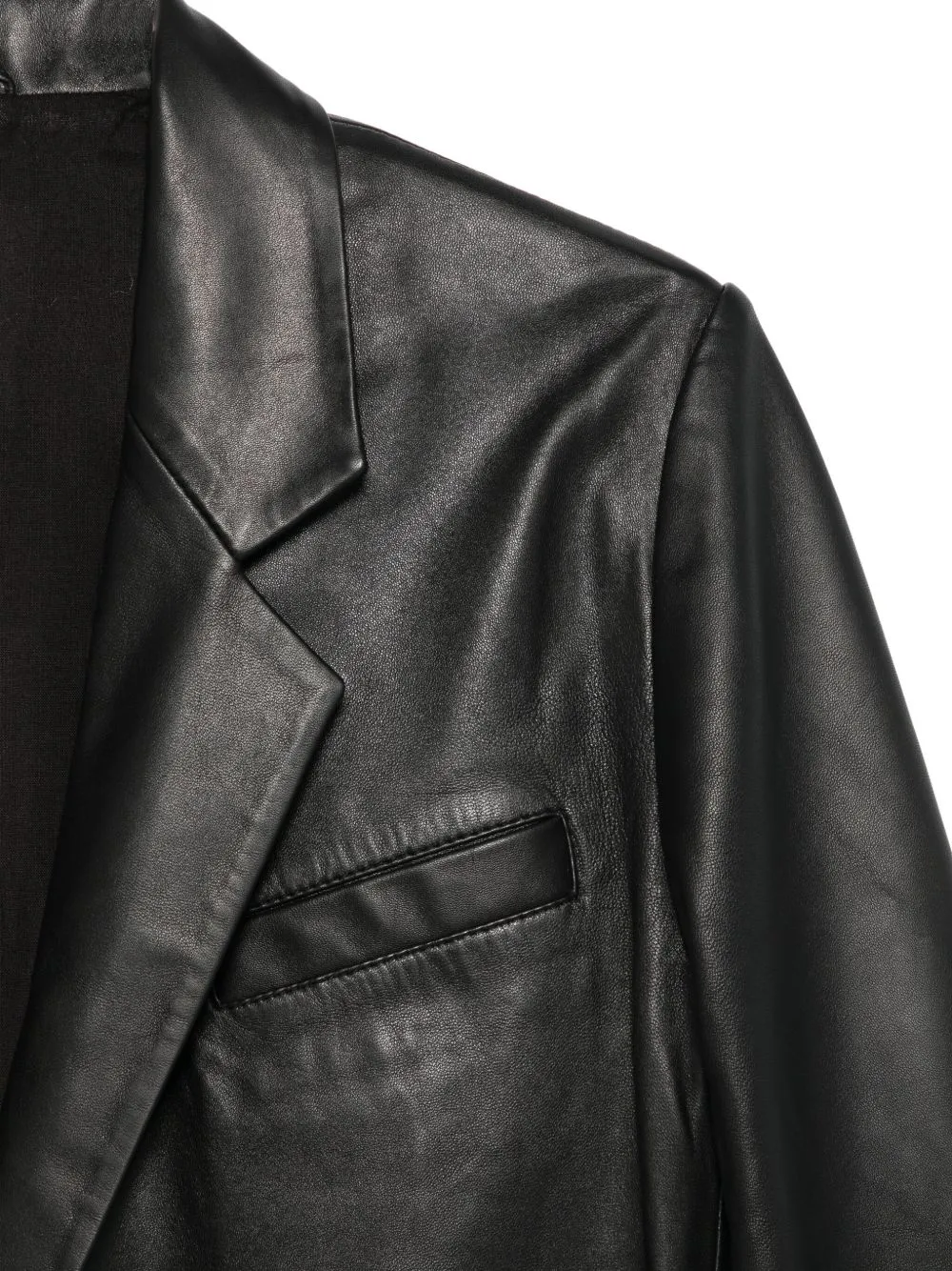 Notched Lapel Leather Jacket