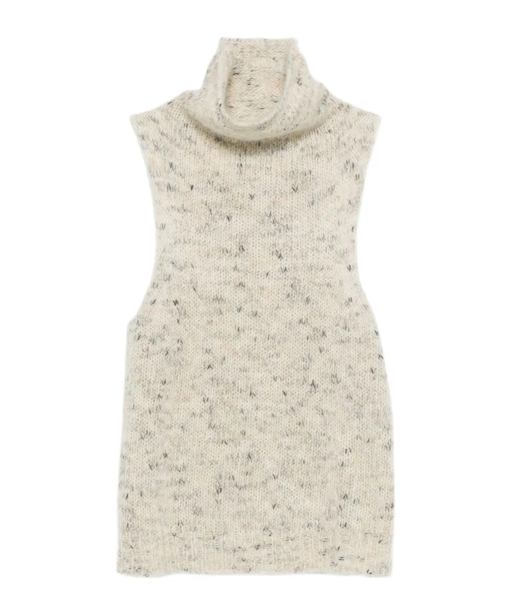 High-Neck Knitted Vest