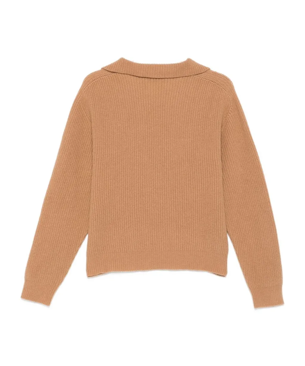 Ribbed Lapel Sweater