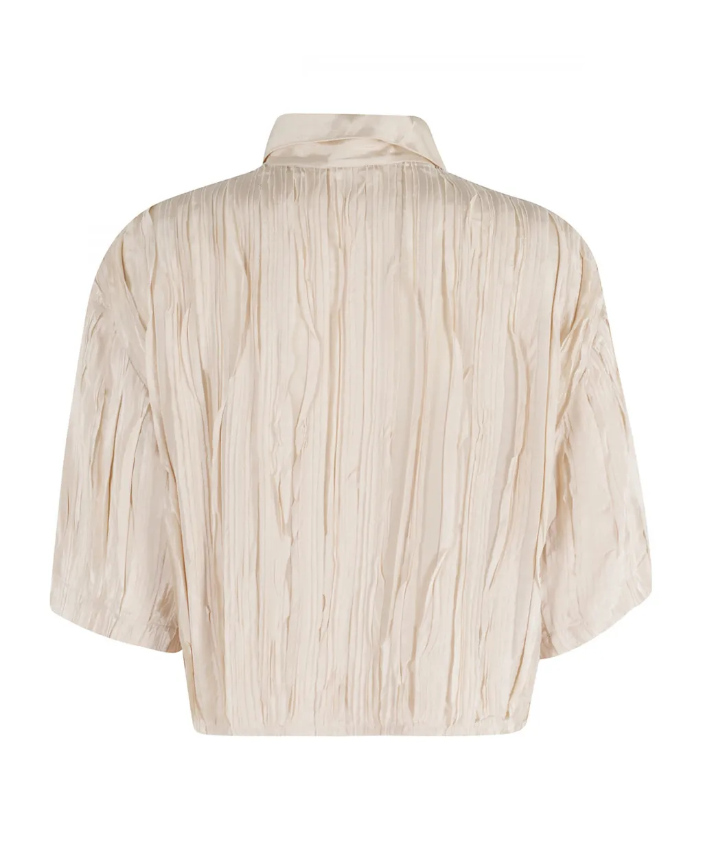 Origami-Pleated Short Sleeved Shirt