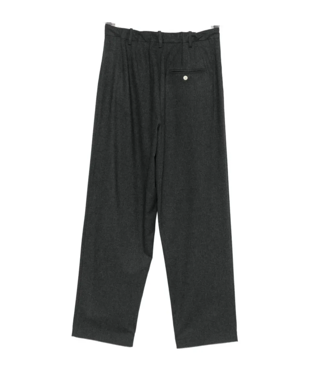 Pleated Straight Leg Tailored Trousers