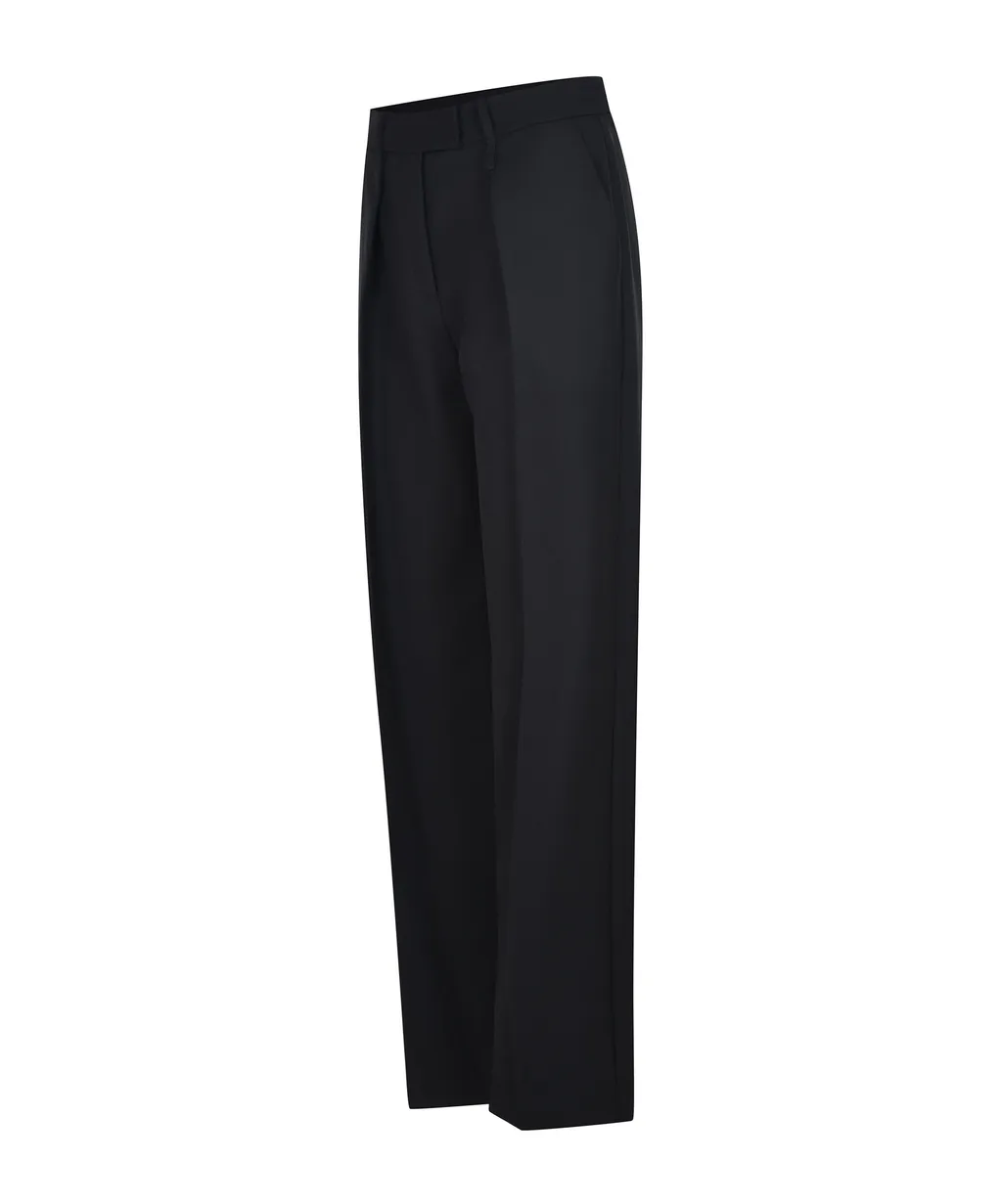 Straight Leg Pleated Trousers