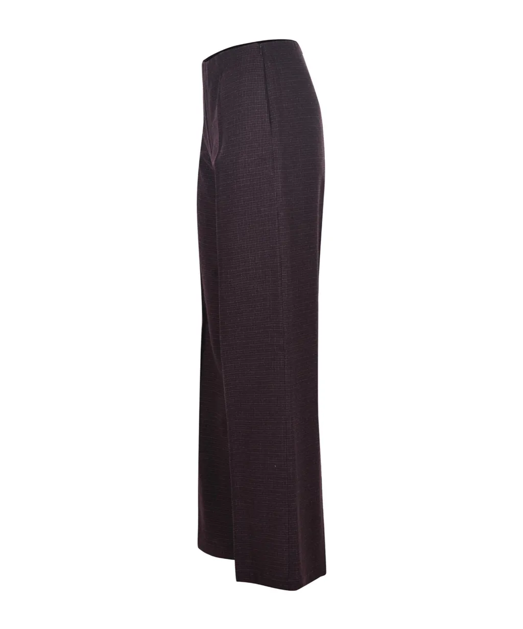 Checkered Pattern Wide Leg Trousers