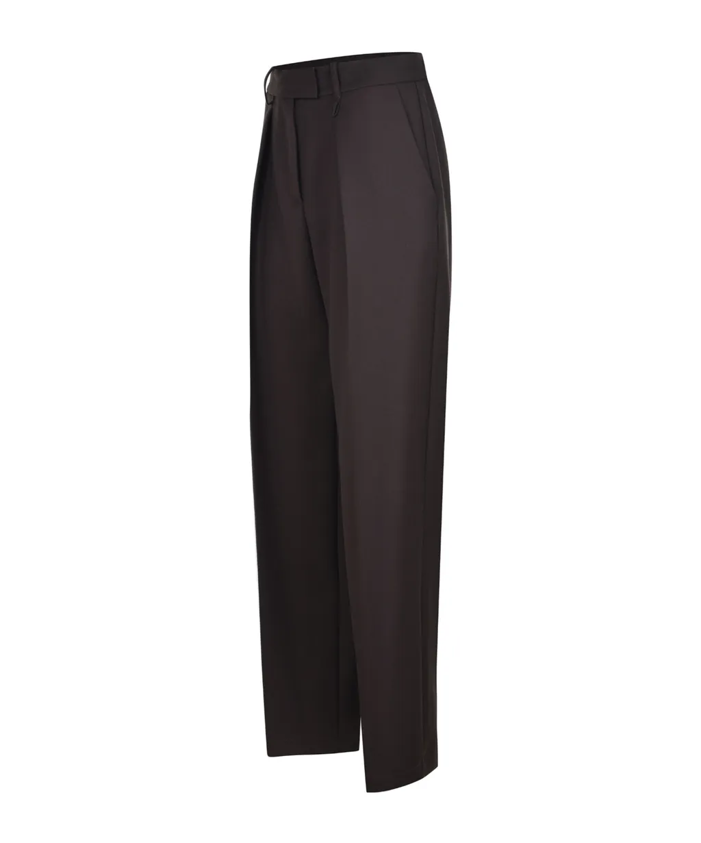 Straight Leg Pleated Trousers