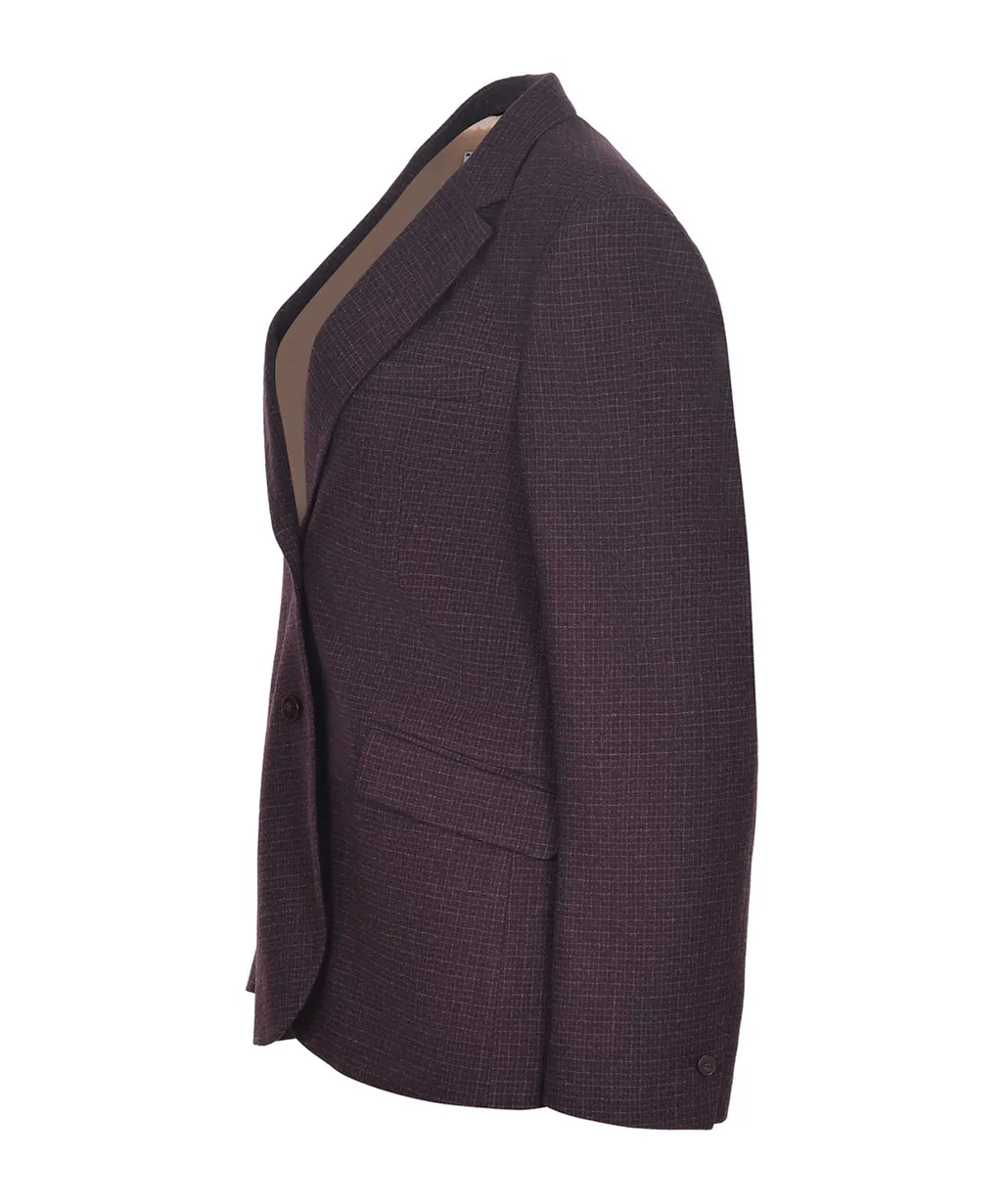 Single-Breasted Checked Blazer
